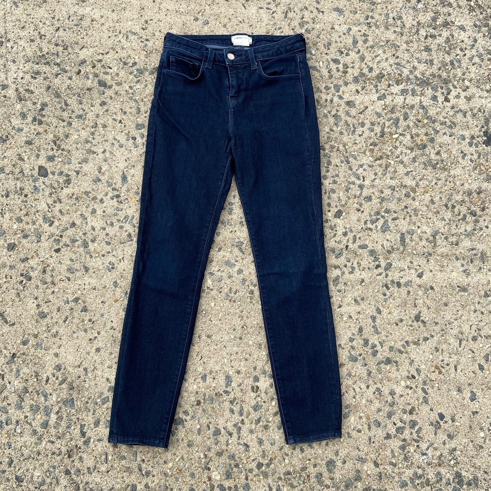 L'AGENCE Margo Mid Rise Skinny Jeans in Eclipse Dark Wash Sz 24x26 Stretch